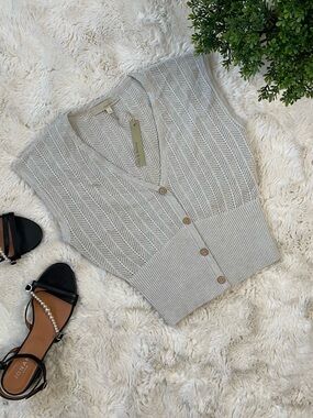 Monk & Lou Openwork Knit Top – Size Small